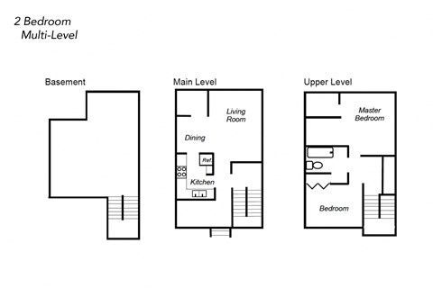 Floor plan for 2 beds, 1 bath